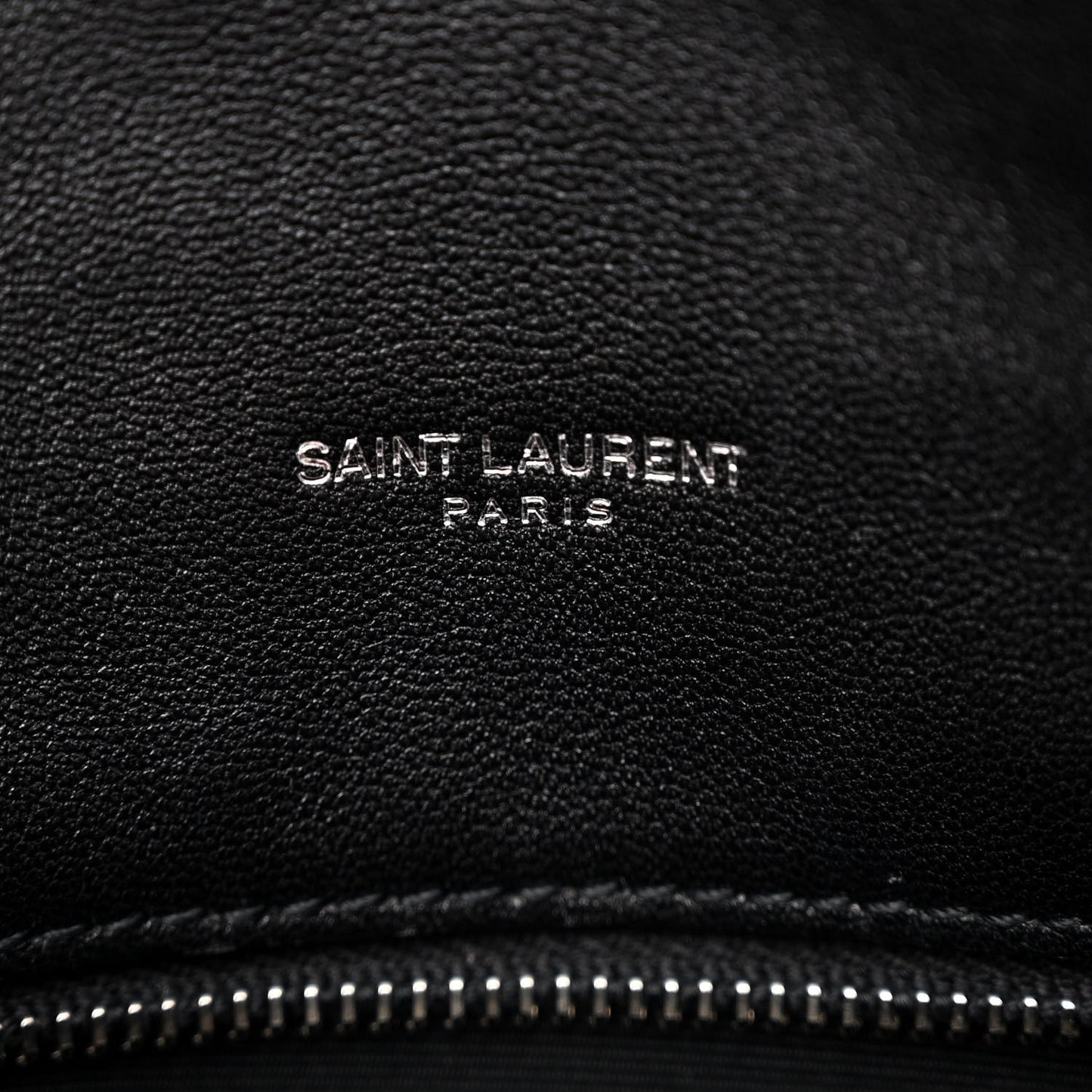 Lambskin Quilted Small Loulou Puffer Monogram Chain Satchel Black
