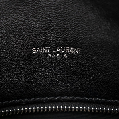 Saint Laurent Lambskin Quilted Small Loulou Puffer Monogram Chain Satchel Black 6 of 11