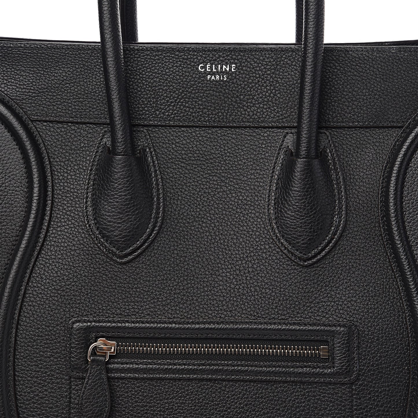 Drummed Calfskin Mini Luggage Black