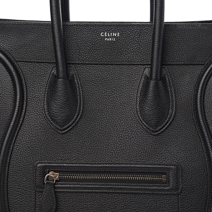 Celine Drummed Calfskin Mini Luggage Black 6 of 10