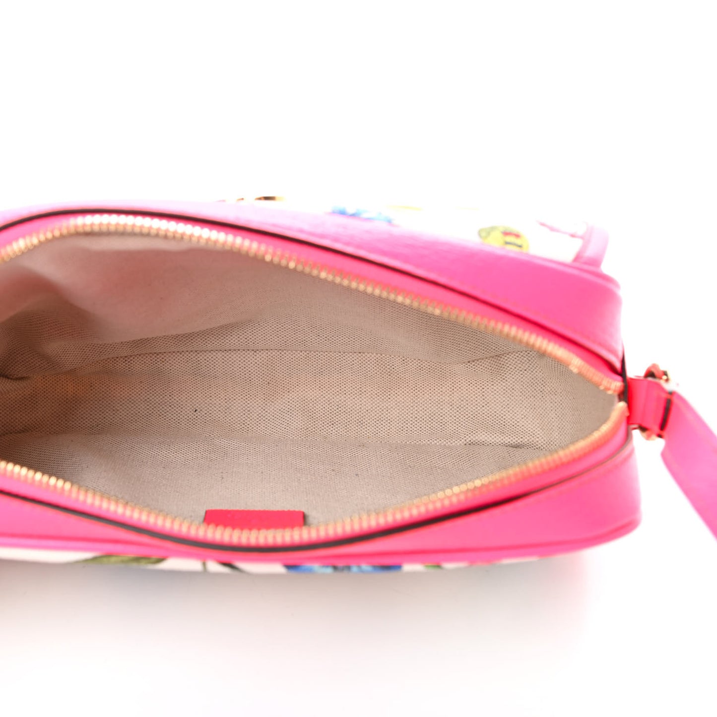 Canvas Flora Floral Shoulder Bag White Fuchsia Fluo