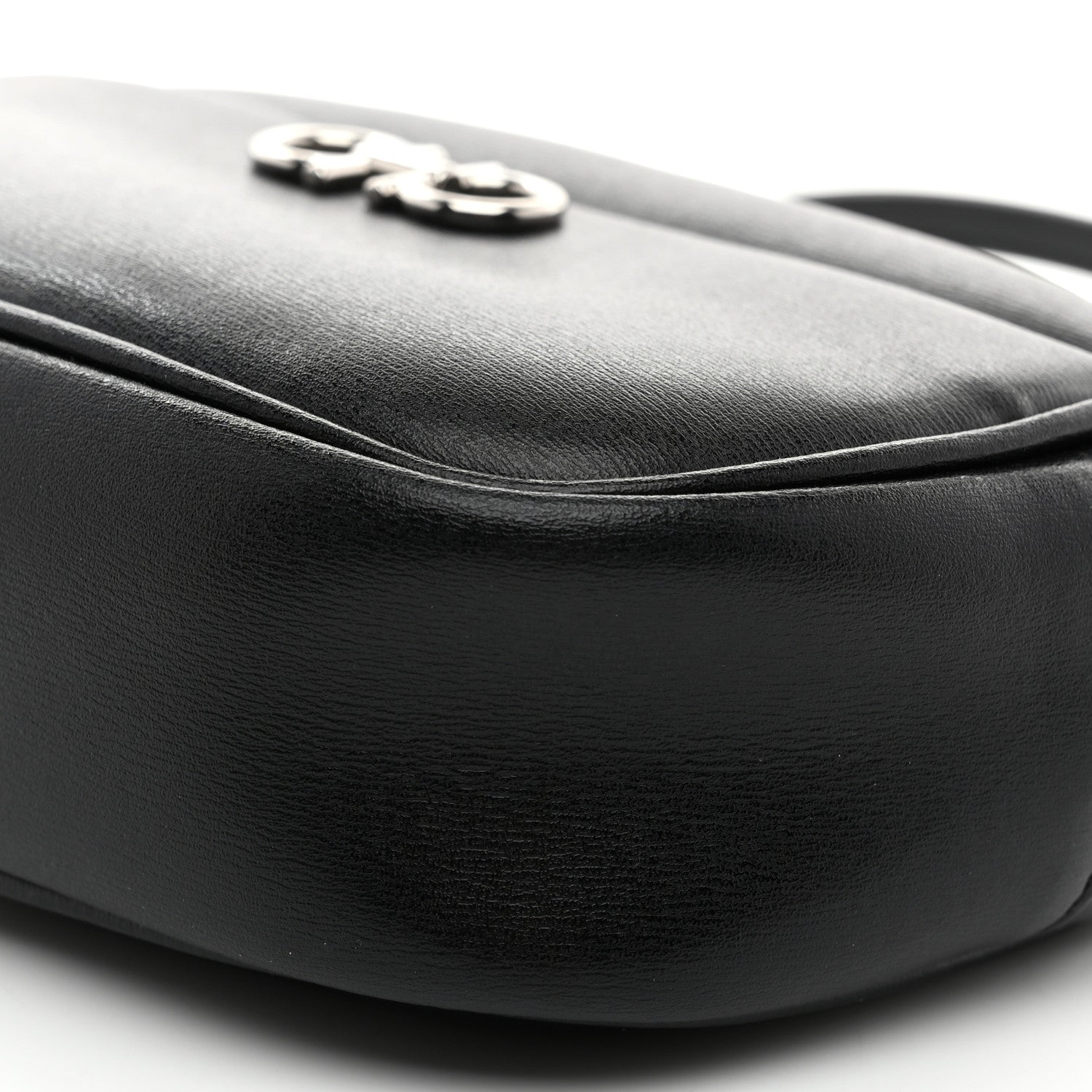 Salvatore Ferragamo Calfskin Gancini Camera Crossbody Bag Black 9 of 9