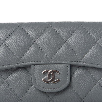 Chanel Caviar Quilted Flap Card Holder Wallet Dark Grey 8 of 8
