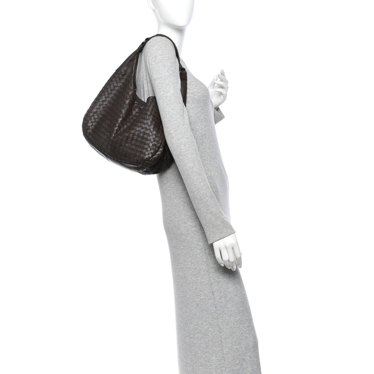 Nappa Intrecciato Medium Campana Hobo Ebano