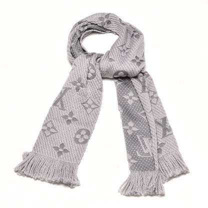 Louis Vuitton Wool Silk Logomania Scarf Pearl Grey 1 of 5