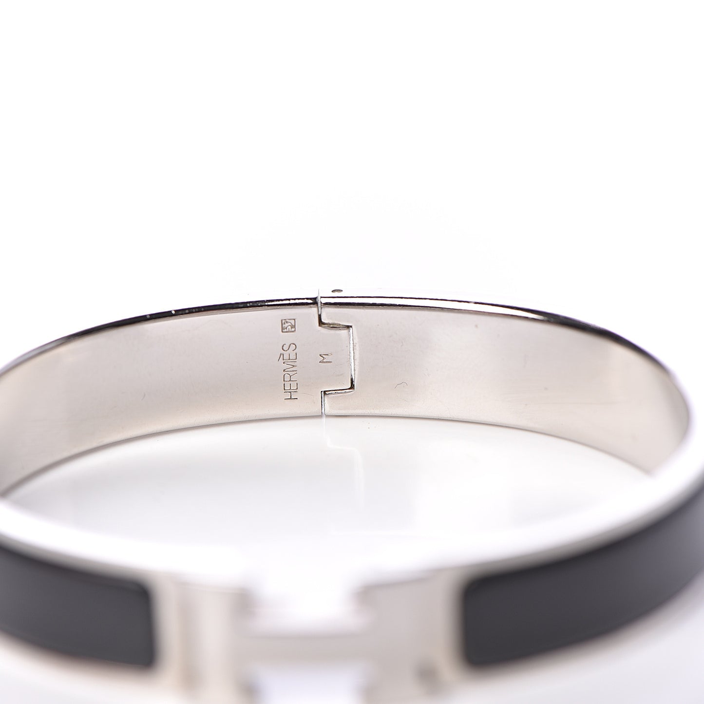 Enamel Narrow Clic Clac H Bracelet PM Black