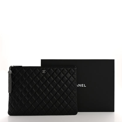 Chanel Aged Calfskin Quilted Large Tassel Cosmetic Case Black 8 of 8