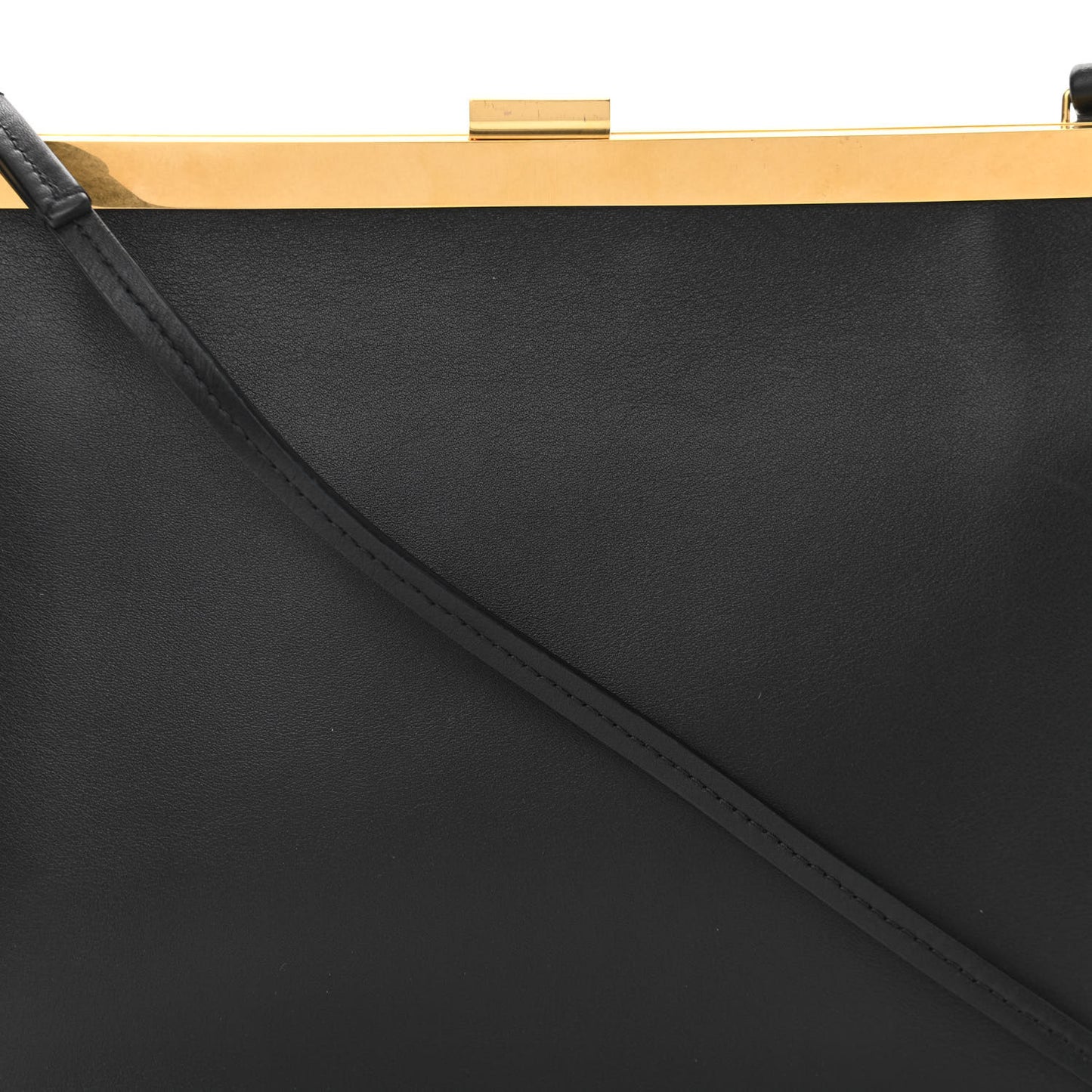 Smooth Calfskin Mini Clasp Bag Black
