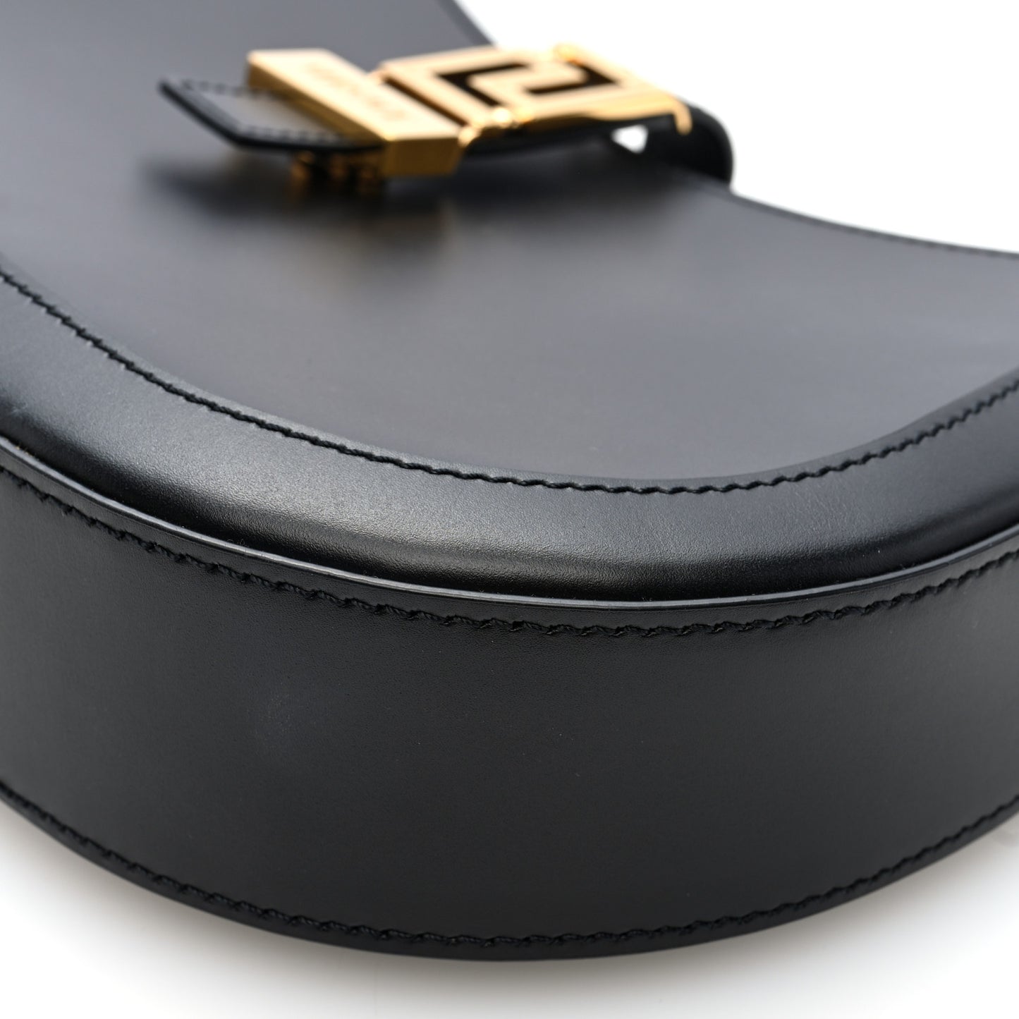 Calfskin Large Greca Goddess Hobo Black