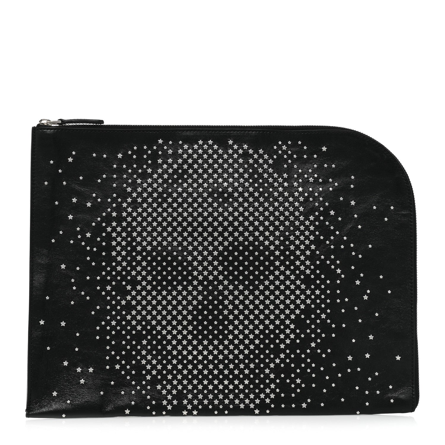 Alexander McQueen Calfskin Studded Skull Zipped Pouch Black 1 of 8