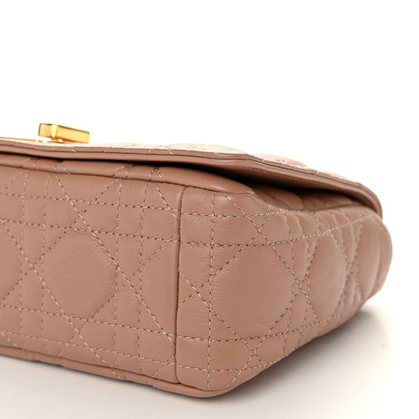 Calfskin Cannage Small Caro Bag Rose De Vents