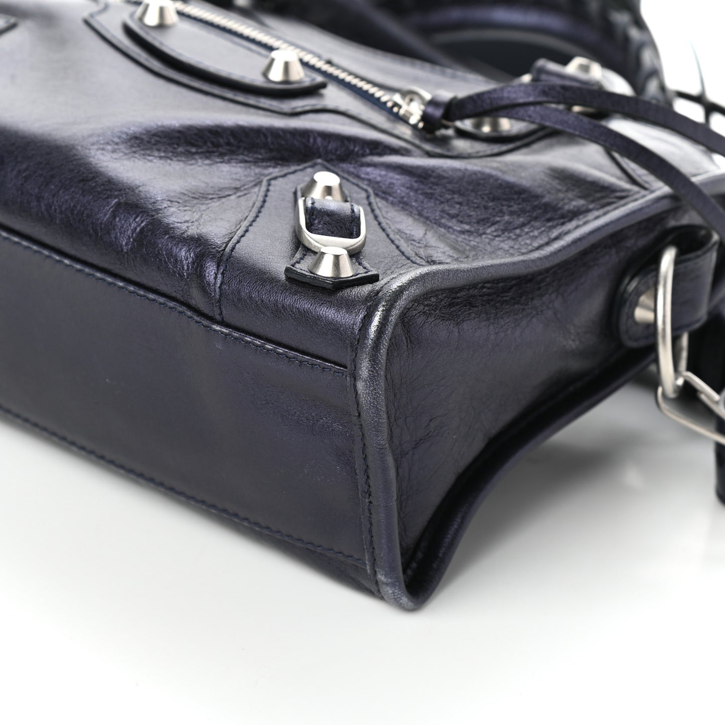Metallic Agneau Classic Silver Hardware Mini City Maree