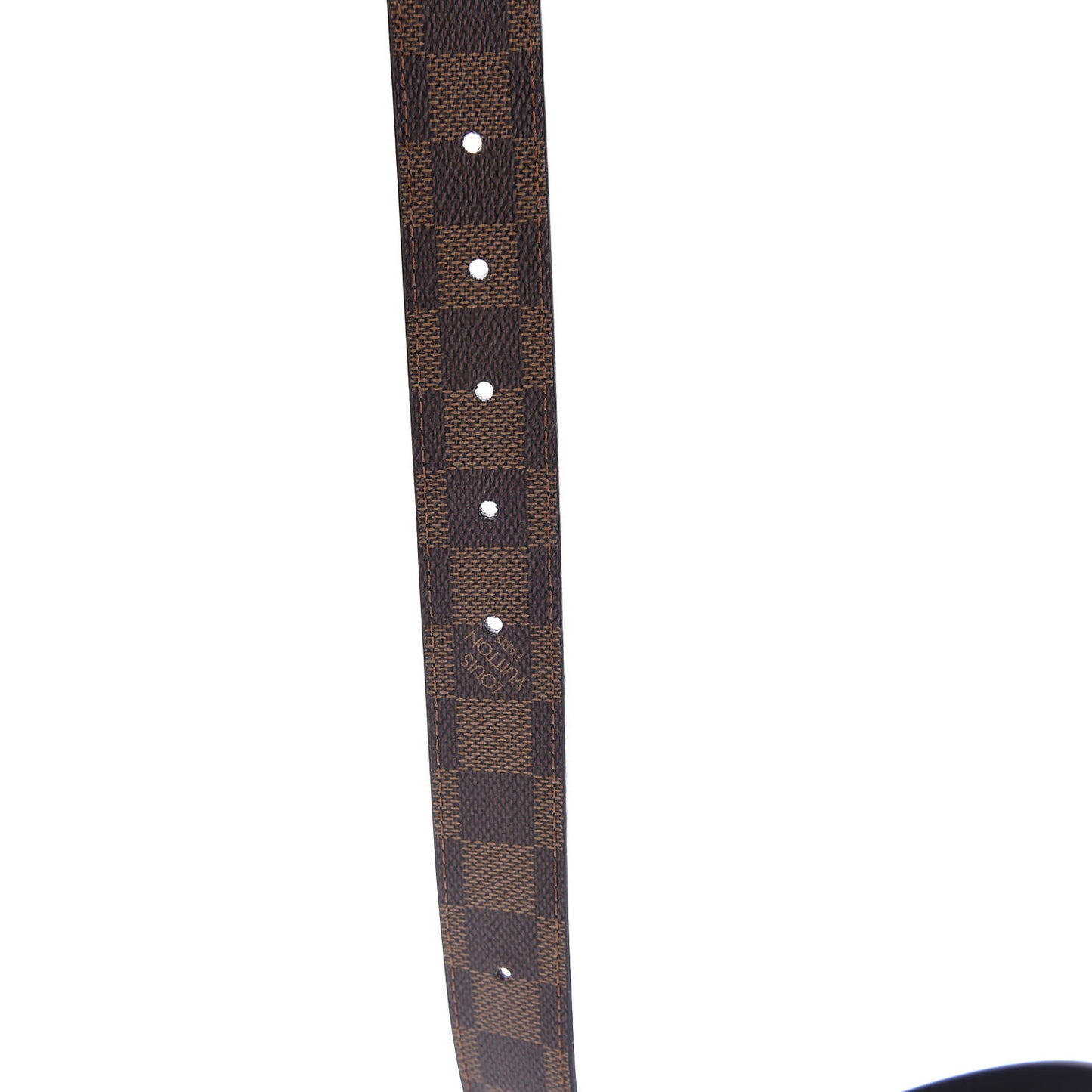 Damier Ebene LV Paris Buckle Belt 95 38 Gold