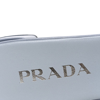 Prada Nappa Metal Triangle Logo Quilted Block Heel Slide Sandals 38 Flordaliso 9 of 10