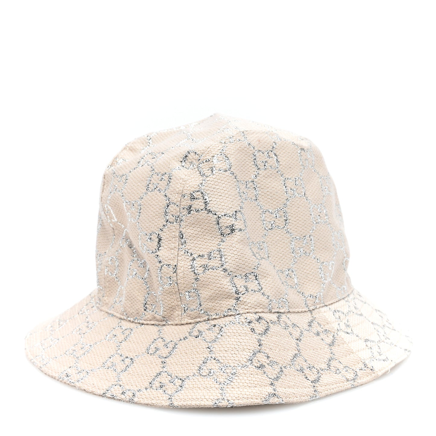 Canvas Lame GG Monogram Bucket Hat S Silver
