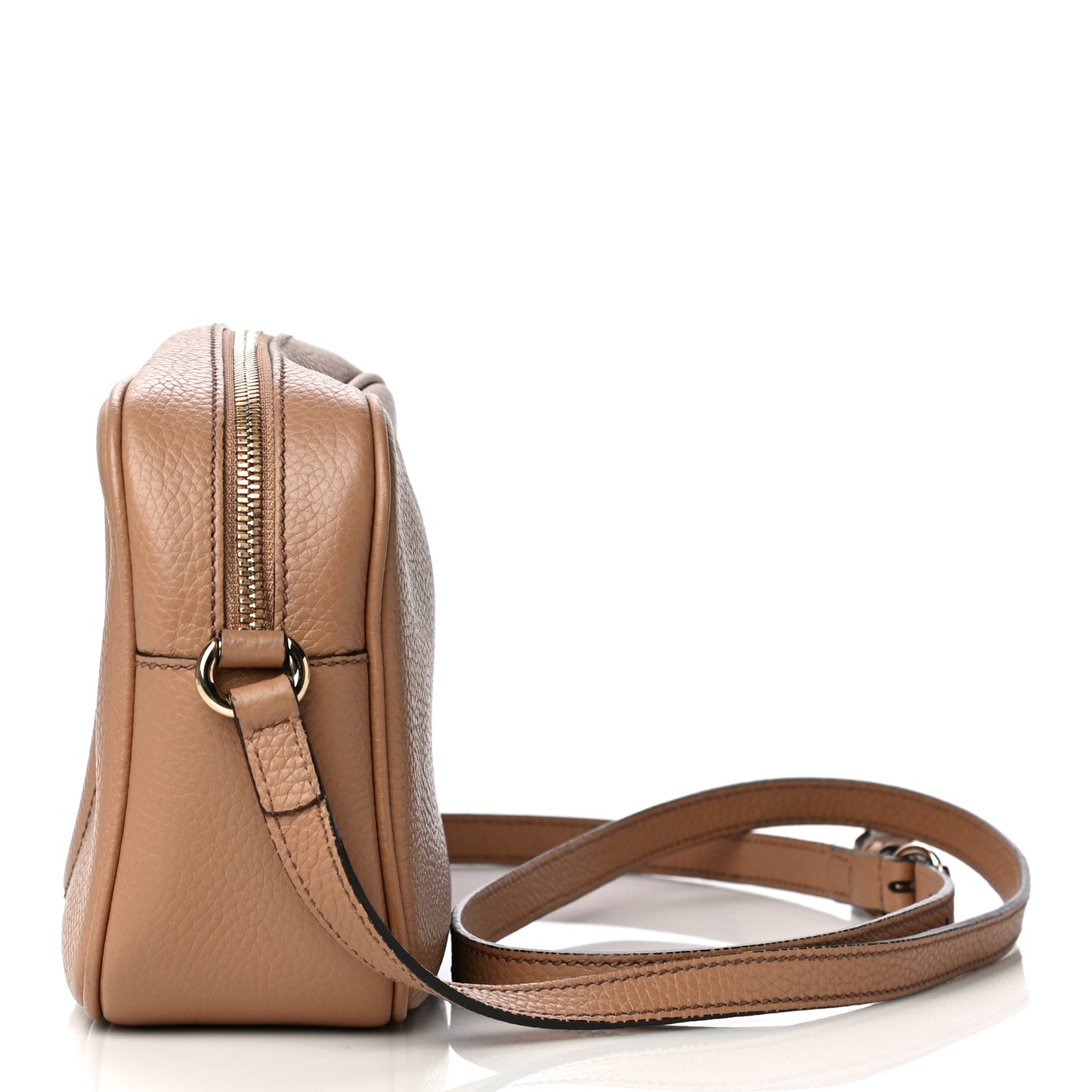 Pebbled Calfskin Small Soho Disco Bag Rose Beige