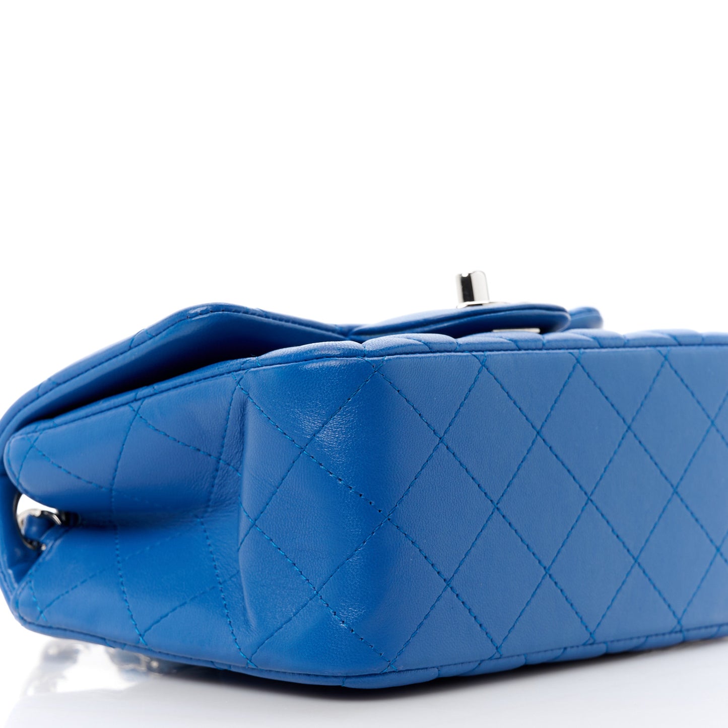 Lambskin Quilted Mini Square Flap Blue