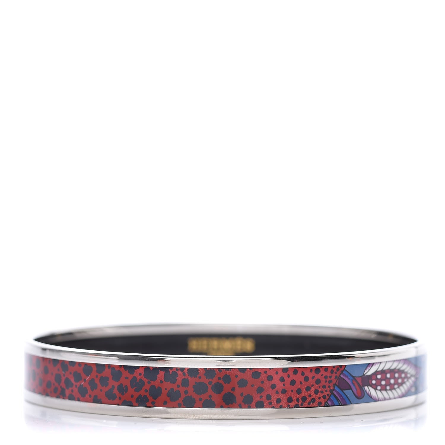 Hermes Enamel Printed Narrow Le Marche De Savana Bracelet 70 Surnatural 1 of 4