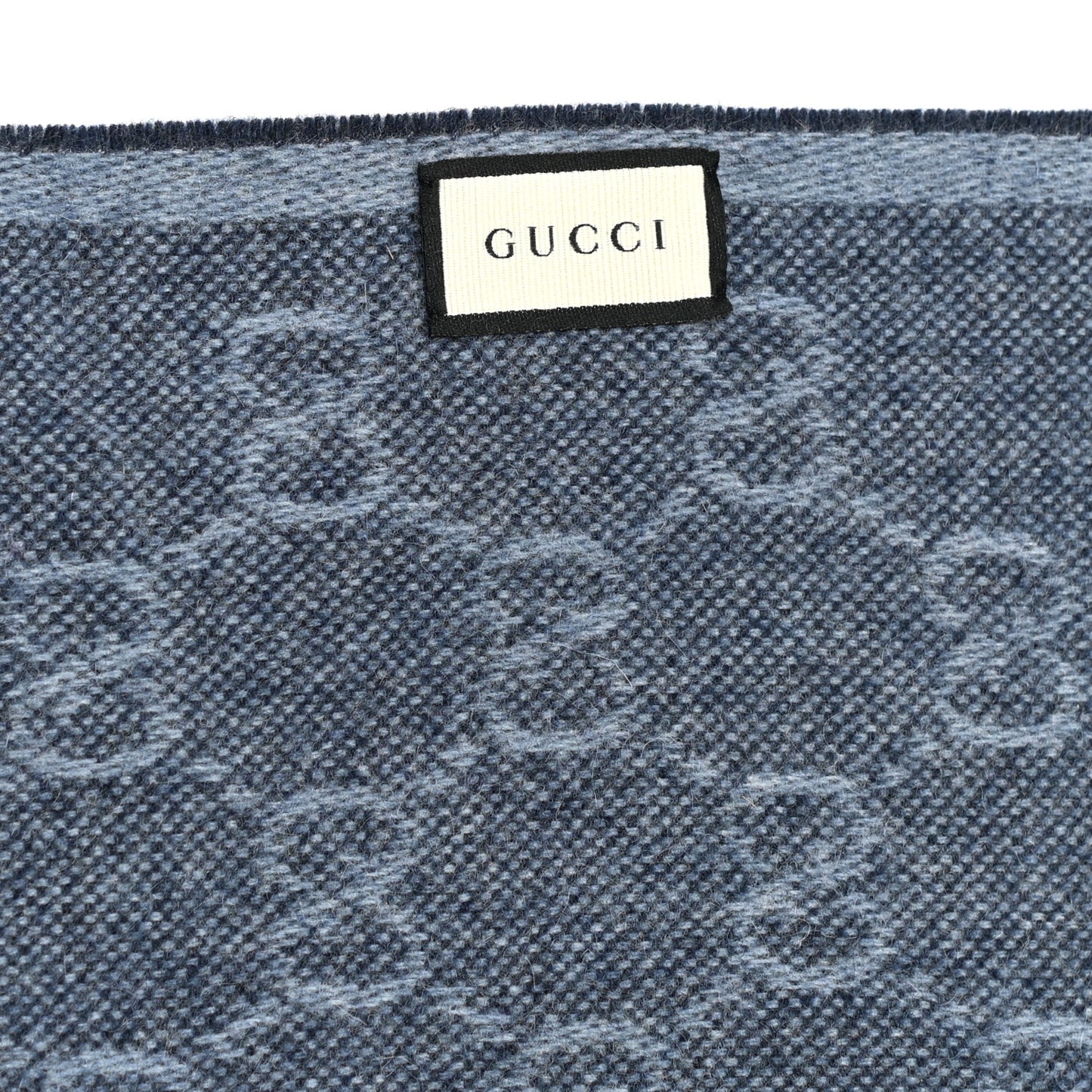 Wool Alpaca Monogram Web New Nikky Scarf Midnight Blue