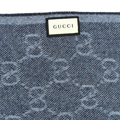 Gucci Wool Alpaca Monogram Web New Nikky Scarf Midnight Blue 9 of 10