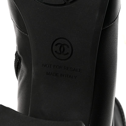 Chanel Stretch Lambskin Cap Toe CC Uniform Short Boots 37 Black 7 of 9