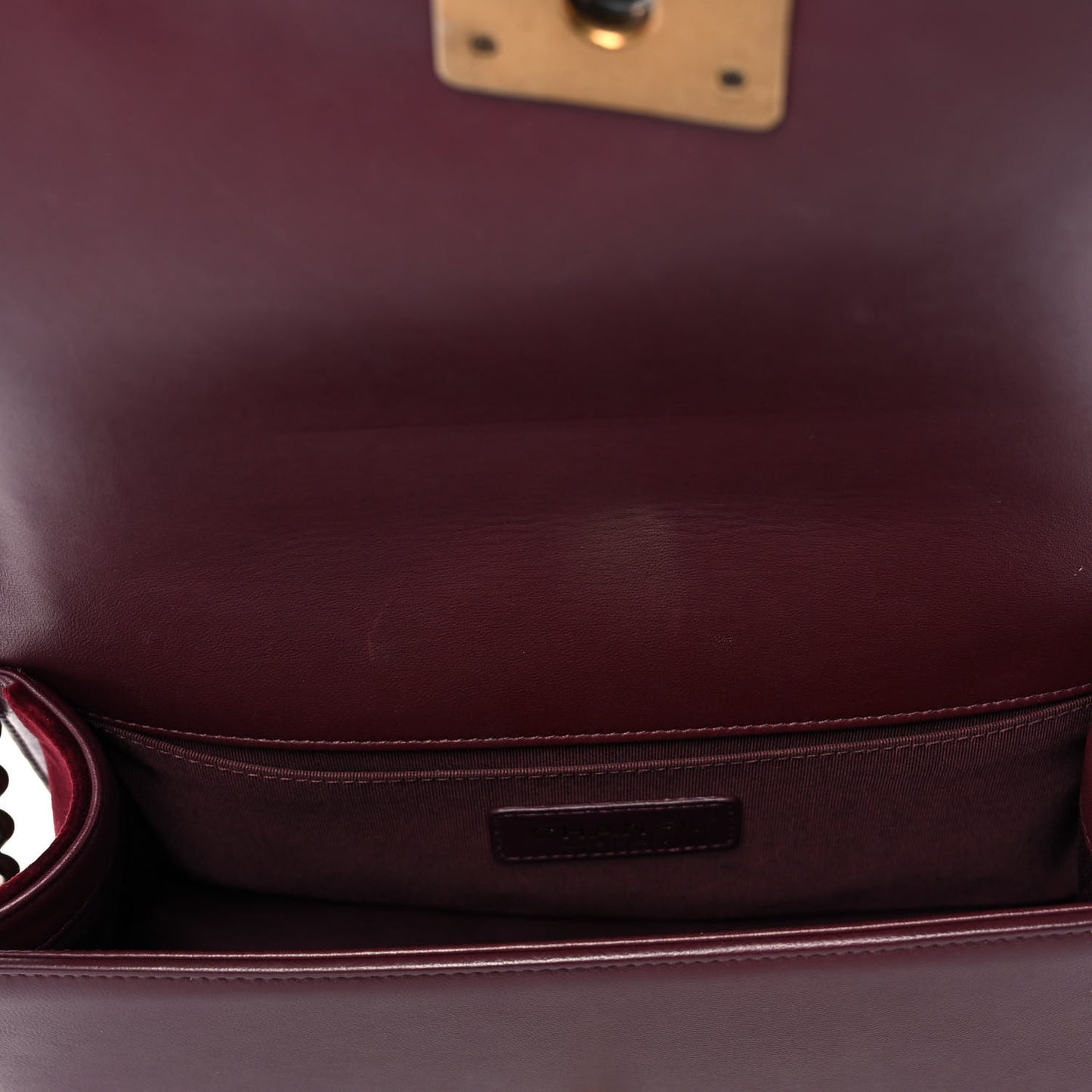 Velvet Chevron Quilted Medium Boy Flap Burgundy