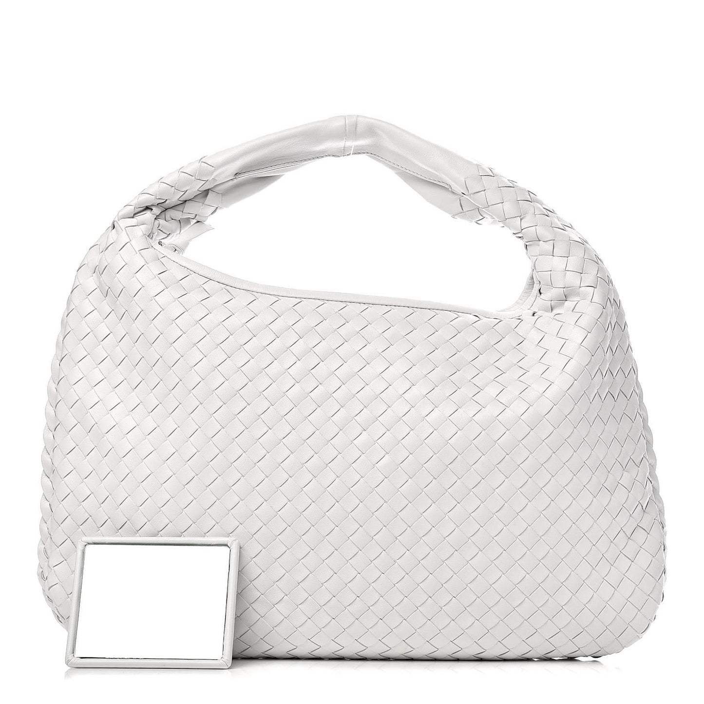 Nappa Intrecciato Medium Veneta Hobo White