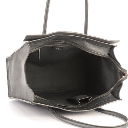 Celine Drummed Calfskin Shoulder Luggage Black 5 of 10