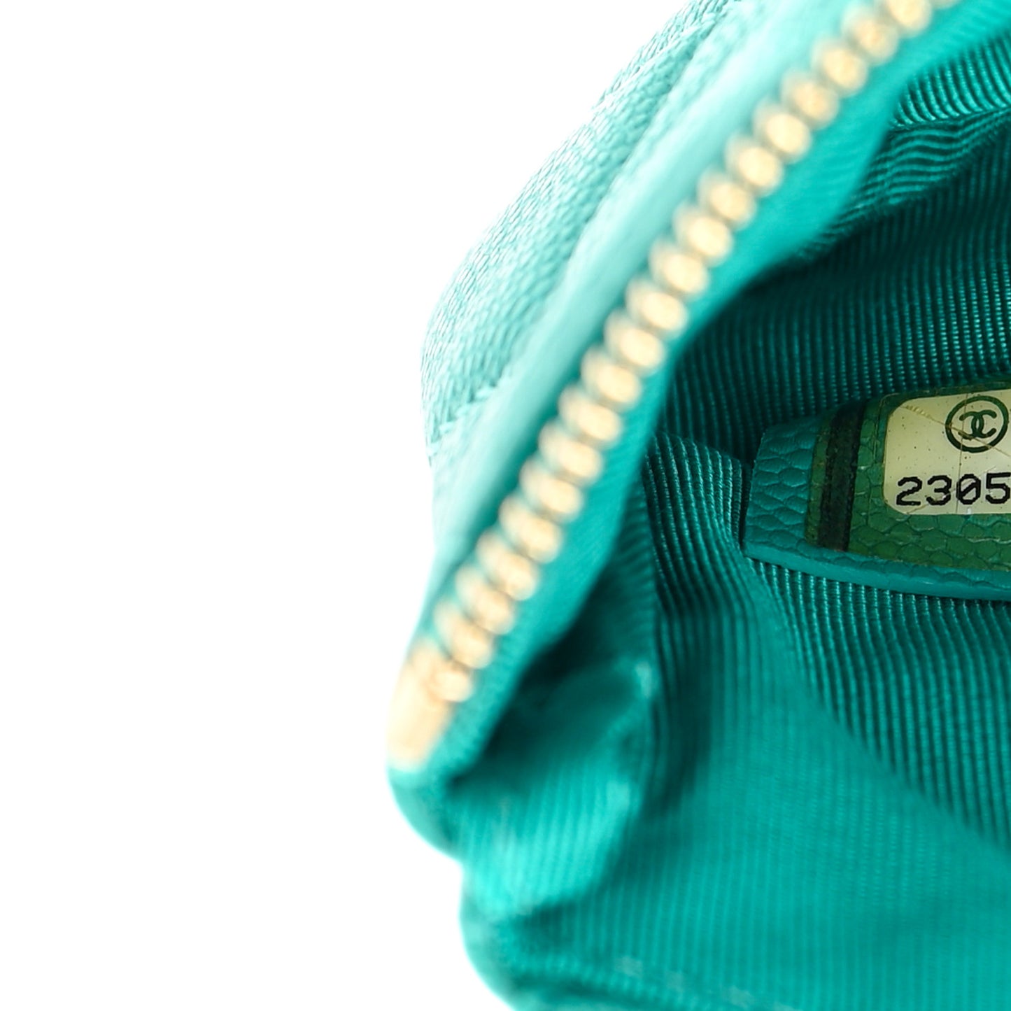 Caviar Quilted Small Cosmetic Case Turquoise