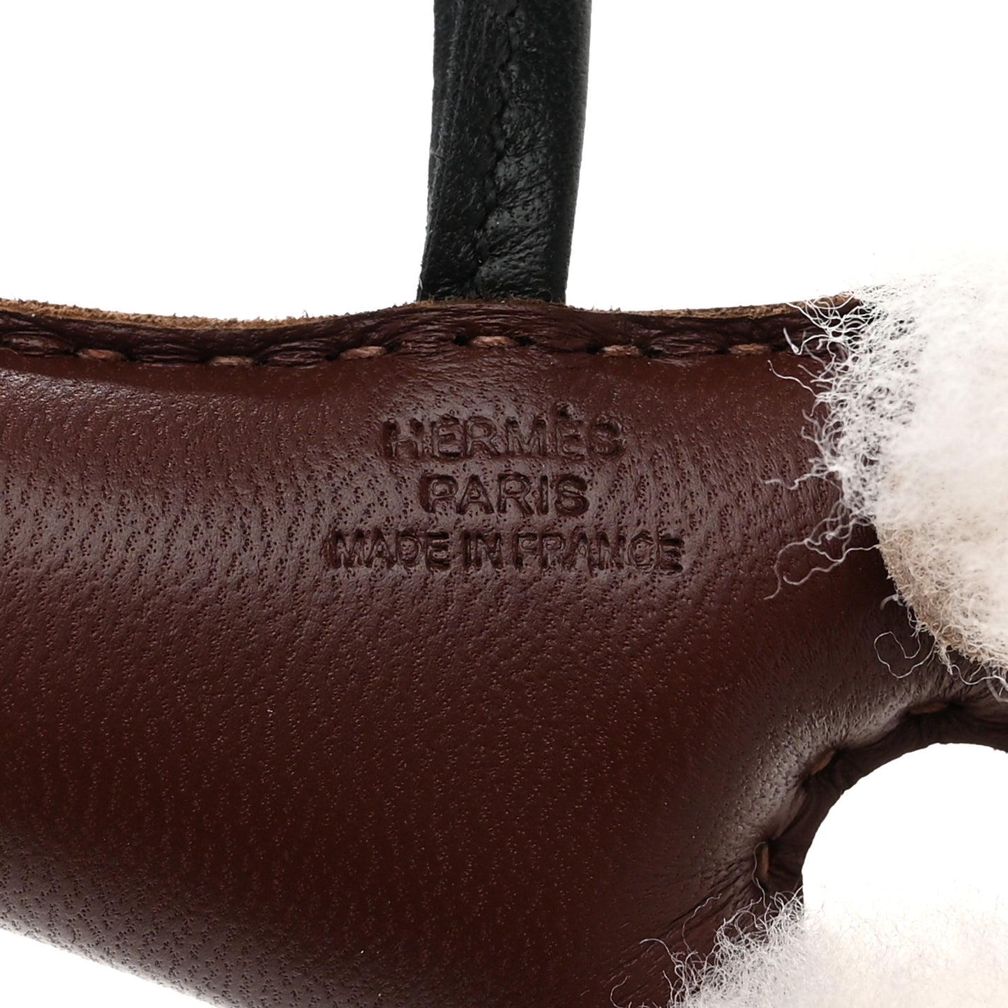 Milo Lambskin Shearling Budy Charm Chocolate Black