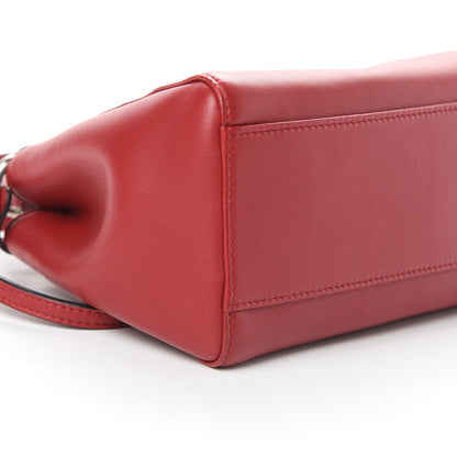 Fendi Nappa Elaphe Monster Eyes Mini Peekaboo Iconic Satchel Ruby Bois de Rose Natural 10 of 17