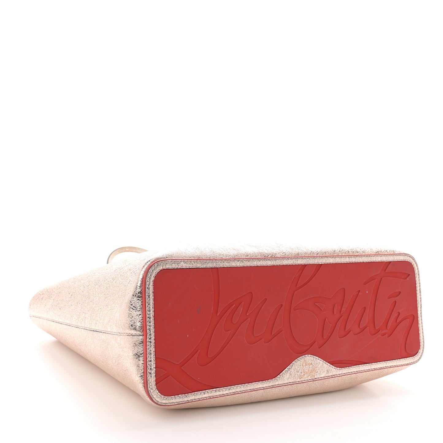 Metallic Crinkled Calfskin Spiked East West Cabata Rose Gold