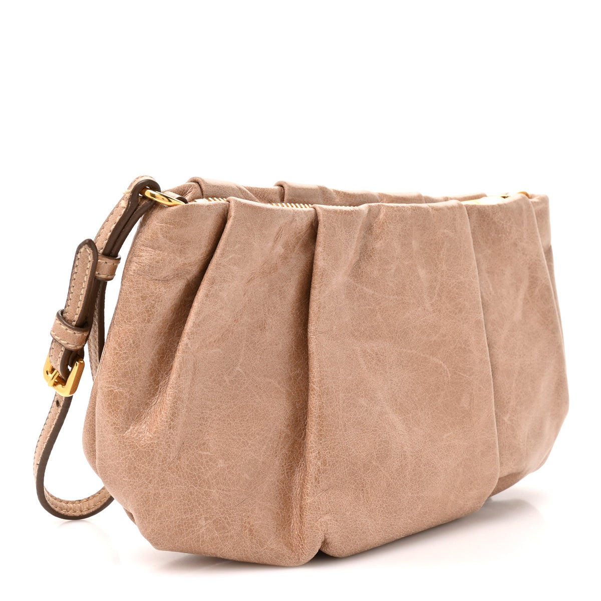 Prada Vitello Shine Bow Wristlet Cammeo 3 of 10