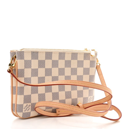 Louis Vuitton Damier Azur Double Zip Pochette 3 of 13