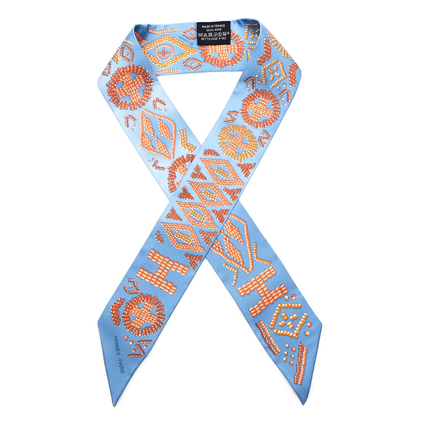 Silk Kelly En Perles Twilly Bleu Azur Orange