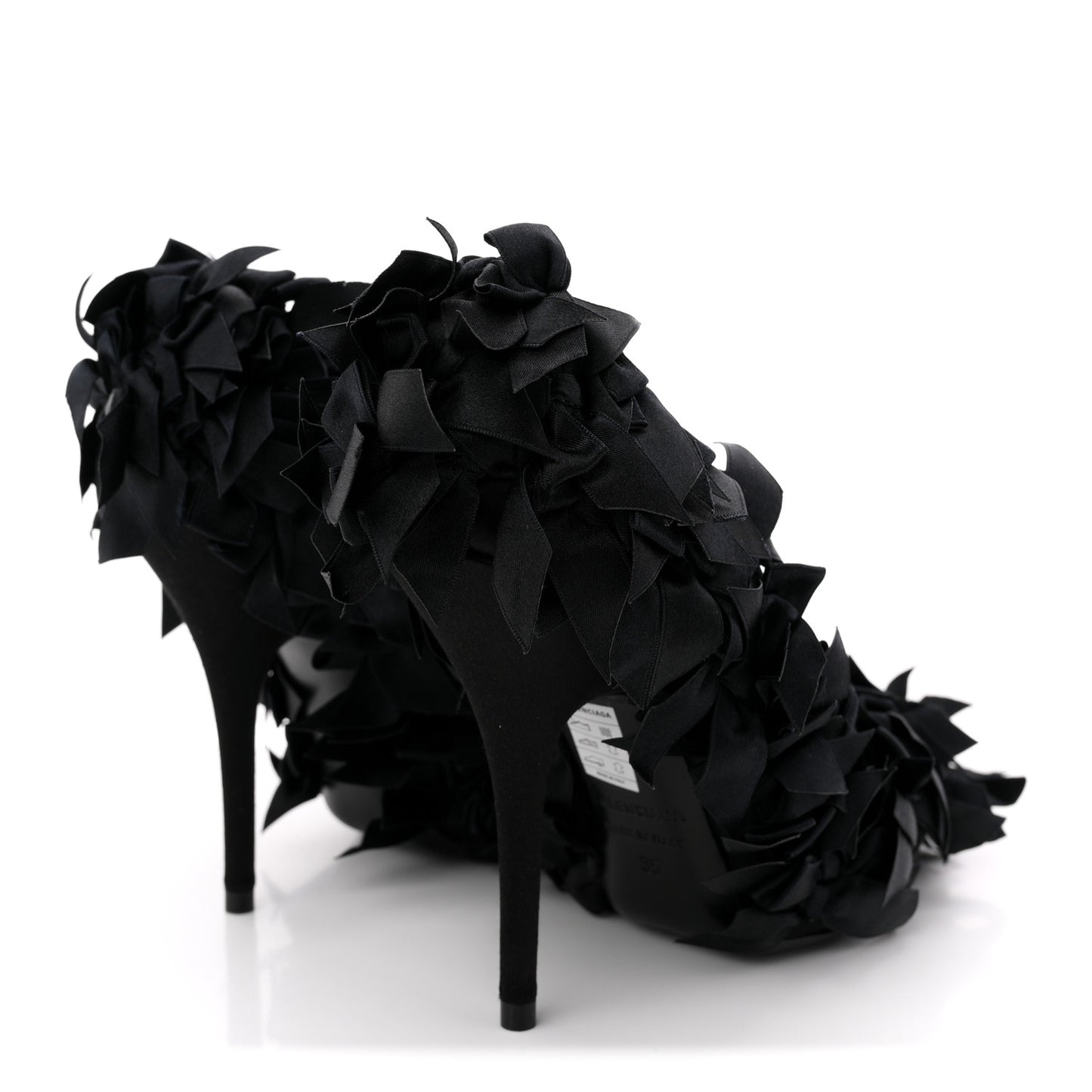Satin Pointed Marie A Bows All Over 110mm Pumps  35 Black