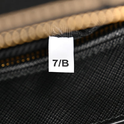 Prada Jacquard Saffiano Triangolo Symbole Embroidered Large Double Zip Tote Black Corda 7 of 11