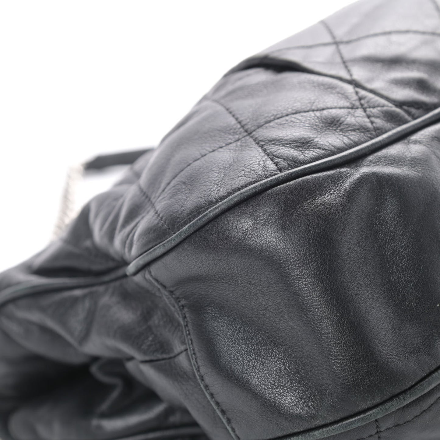 Calfskin Coco Pleats Flap Black