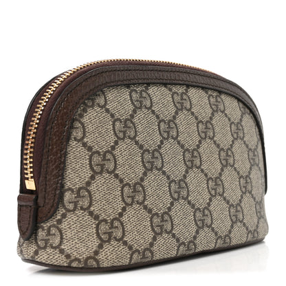 Gucci GG Supreme Monogram Textured Calfskin Web Medium Ophidia Cosmetic Case Beige Ebony New Acero 3 of 10