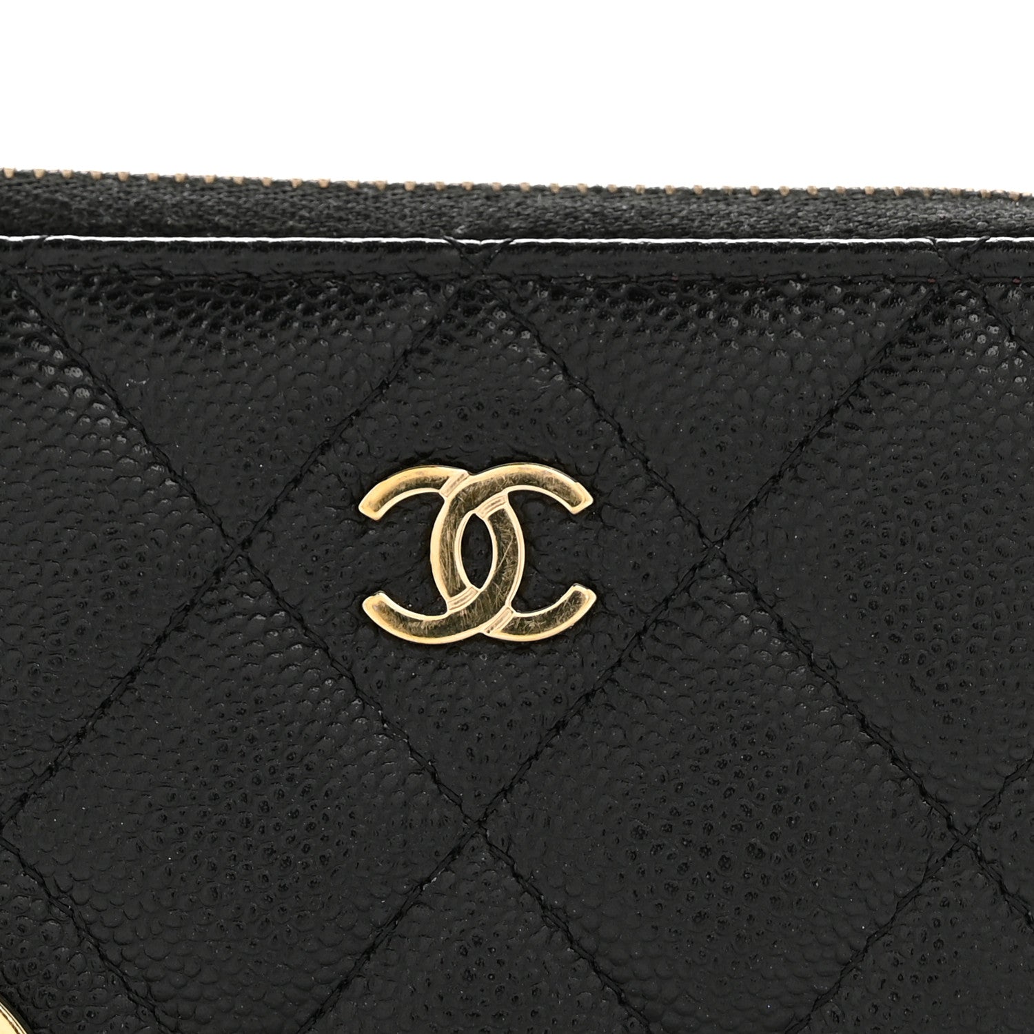 Chanel Caviar Quilted Zipped Key Holder Case Black 1866821
