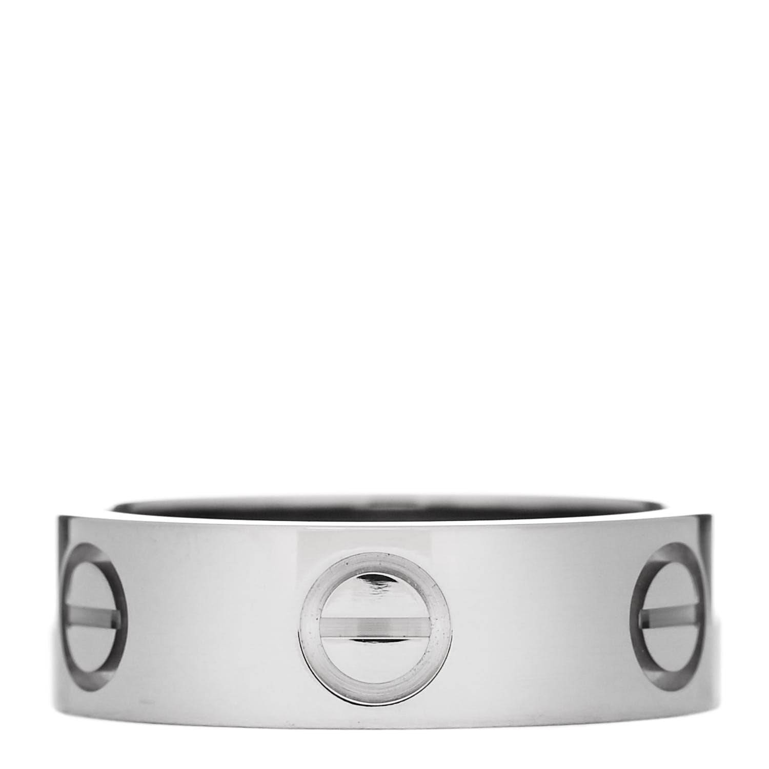 Cartier 18K White Gold 5.5mm LOVE Ring 49 4.75 1 of 4