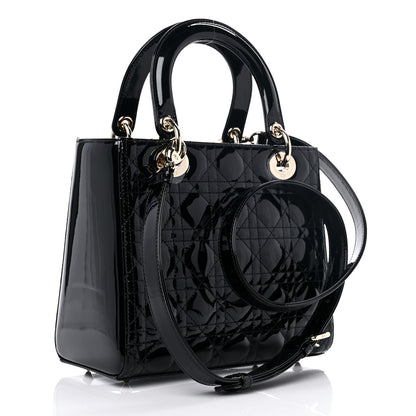 Christian Dior Patent Cannage Medium Lady Dior Black 3 of 7