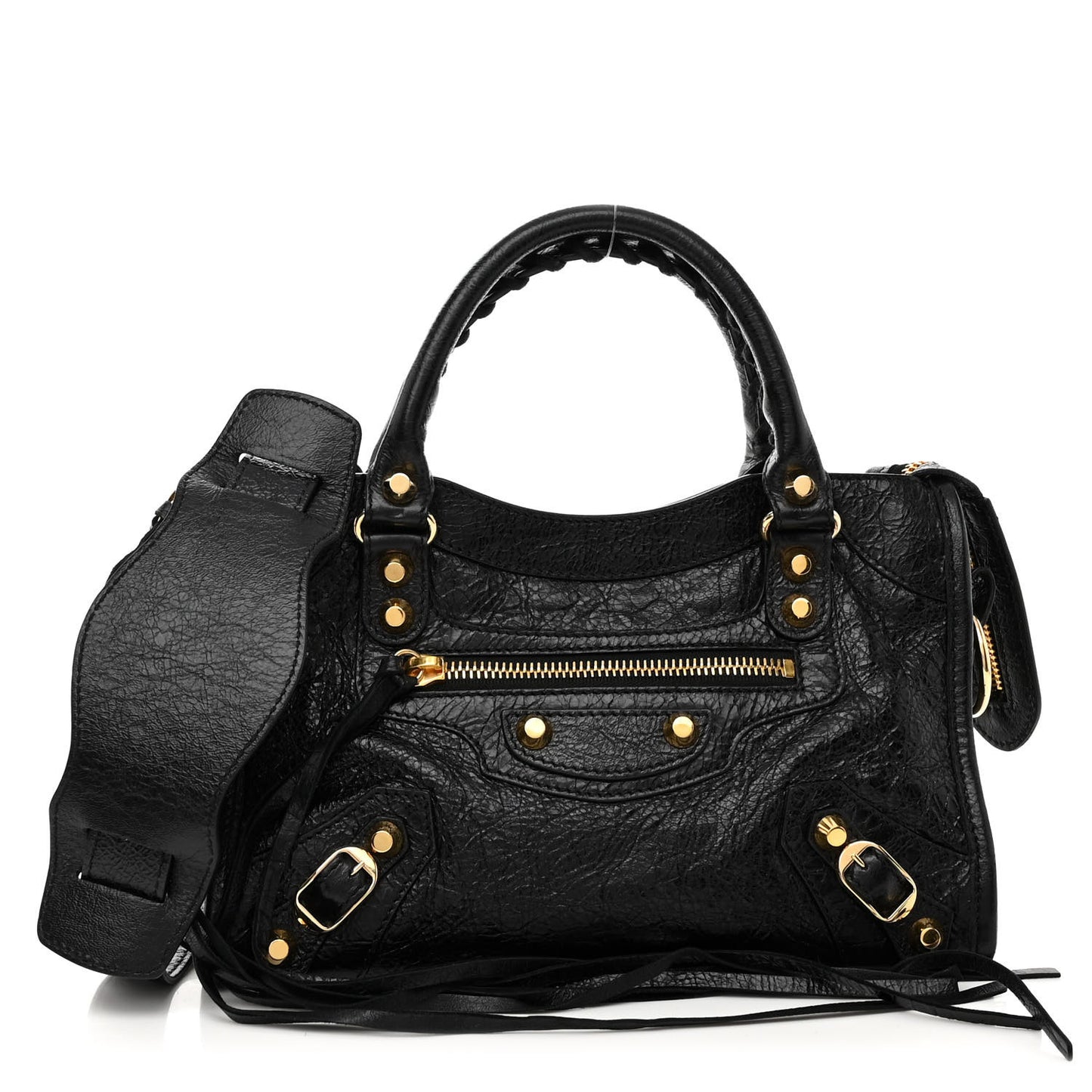 Agneau Classic Gold Hardware Mini City Black