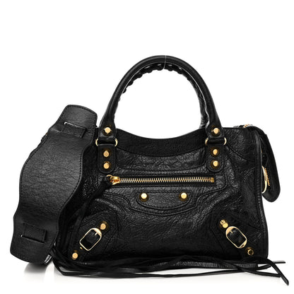Balenciaga Agneau Classic Gold Hardware Mini City Black 1 of 10