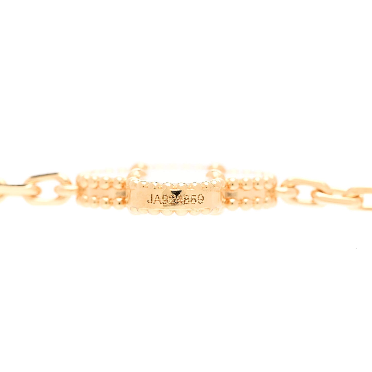 18K Yellow Gold Rock Crystal 20 Motifs Vintage Alhambra Necklace