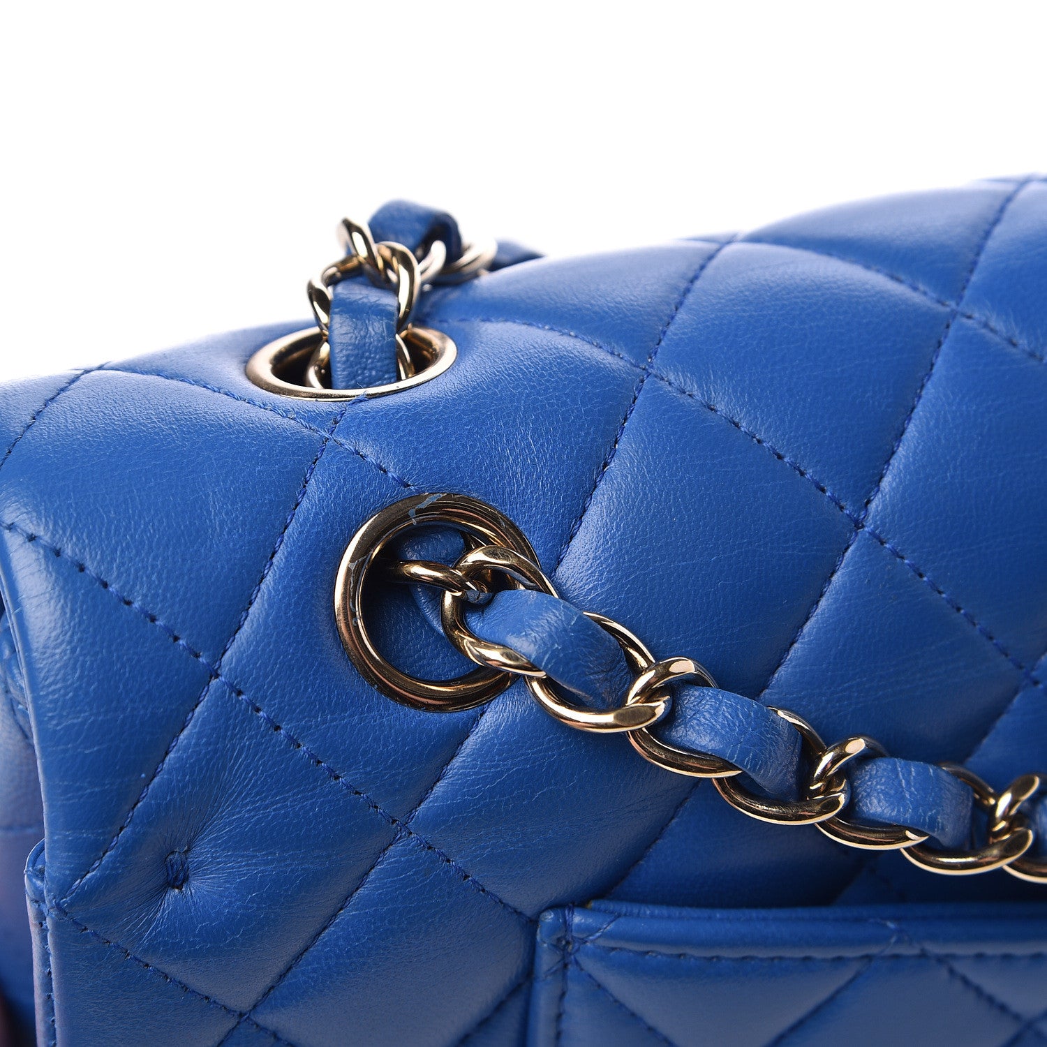 Chanel Lambskin Quilted Medium Double Flap Blue 13 of 18