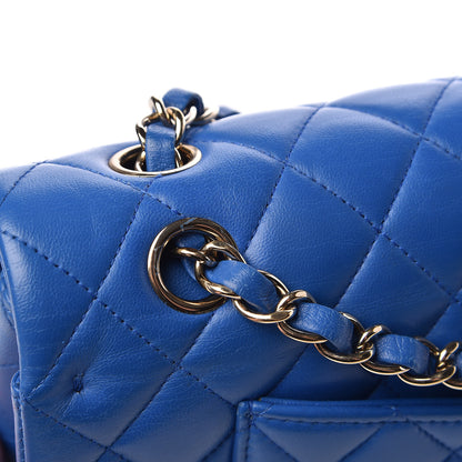 Chanel Lambskin Quilted Medium Double Flap Blue 13 of 18