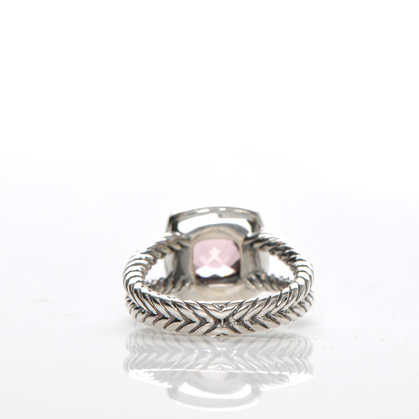 Sterling Silver Diamond Morganite 7mm Petite Albion Ring 50 5.25