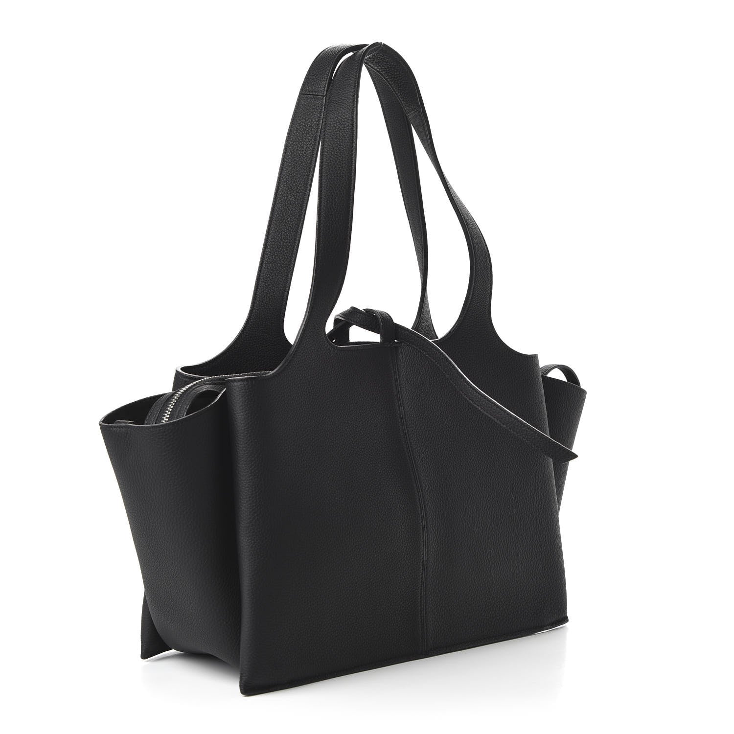 Celine Baby Grained Calfskin Small Tri-Fold Bag Black 3 of 9