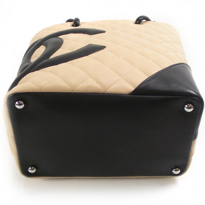 Chanel Calfskin Quilted Medium Cambon Tote Beige Black 4 of 11